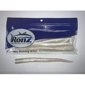 RonZ Lures Replacement Tails 8" 6ct White Pearl