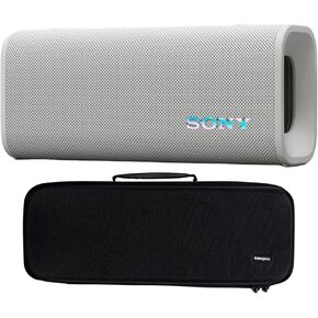 Sony ULT Field 3 Portable Wireless Speaker 2-Way Active Design (Off White) Bundle with Hard Travel Case (Black)