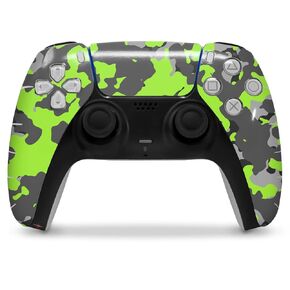Wraptorskinz الجلد التفاف متوافق مع Sony PS5 DualSense Controller Wraptorcamo القديم Camouflage Camo Lime Green (وحدة تحكم غير مدرجة)