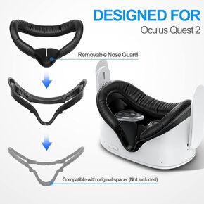 SUPERUS Facial Interface & Face Cover Pad for Oculus Quest 2, Sweat-Proof PU Foam Cushion - VR Accessories for Meta Quest 2, Compatible with Oculus Quest 2 Original Spacer