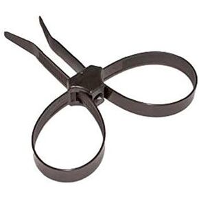 Tectran 936-191 Dual Clamp Cable Tie (, Black, 2.3" Max. Bundle Diameter, 25" Stud Size, 5" Tie Width, 19" Tie Length, 150 lbs. Min. Tensile Strength)