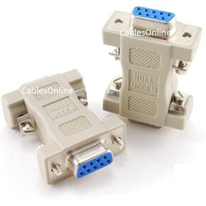 CablesOnline DB9 Serial Null Modem Female to Female Data Transfer Adapter/Gender Changer, (2-Pack) (AD-N06-2)