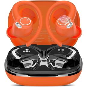 Wireless Earbuds Bluetooth 5.3 Headphones Sport, 2024 Wireless Earphones with Earhooks, HiFi Stereo Deep Bass with ENC Mic, 40H Dual LED Display, IPX7 Waterproof Ear Bud for Small Ear Running/Workout