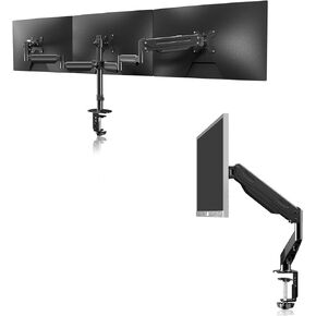 Pholiten Triple Monitor Desk Mount,Triple Gas Spring Monitor Arm for 17-32 inch LCD Co+Gas Spring Monitor Arm 32 Inch