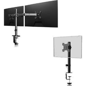 Suptek Dual Monitor Arm Desk Mount+ Single Monitor Mount Stand