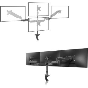 Pholiten Triple Monitor Desk Mount+Pholiten Quad 4 Monitor Arm Desk Mount for Max 32 inch Screens