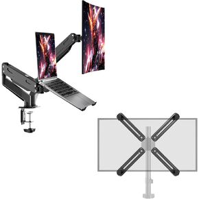 Pholiten Dual Monitor and Laptop Mount+Pholiten VESA Mount Bracket Adapter Monitor Arm Mounting Kit