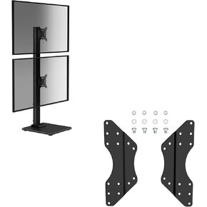 Suptek Dual Monitor Stand with Base+Pholiten VESA Conversion Plate VESA Adjustable Adapter
