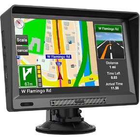GPS Navigator for Car,Latest 2025 Map,9 inch Touch Screen Real Voice Spoken Navigation System for Cars, Vehicle GPS with Speed and Red Light Warning Lifetime Maps Update
