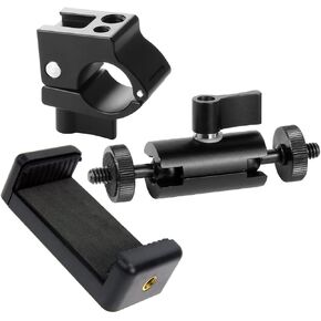 FEICHAO 22mm/25mm Dual Handle Pipe Clamp Universal Anti-Loose Connection Arm Compatible with Zhiyun Crane2 Plus Crane V2 Gimbal Stabilizer (25mm Pipe Clamp)