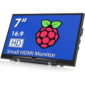 Raspberry Pi Screen 7" Small HDMI Monitor 800x480 LCD Display Screen, Plug & Play for Rspberry Pi 5/4/3 Win11/10/8/7 (Non-Touch)