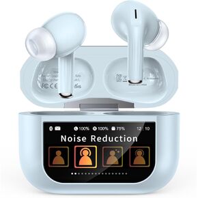 Wireless Earbuds, Bluetooth Earbuds 5.4 Headphones LED Touch Screen with 5 EQ Modes, 48H Headphones Wireless Noise with ANC Noise Cancelling, Deep Bass Stereo for Laptop, Android/iOS, Pad