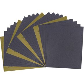 ورق صنفرة، 240 حبيبة صنفرة جافة ورطبة، 9 × 11 انش، كربيد السيليكون بشكل عشوائي، لصنفرة المعادن وتلميع السيارات، مضاد للانسداد، 20 ورقة in Kuwait