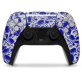 Wraptorskinz الجلد التفاف متوافق مع Sony PS5 DualSense Controller Skults Skults Royal Blue (وحدة التحكم غير مدرجة)