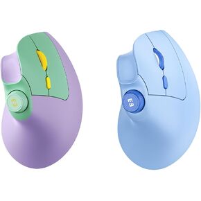 Seenda Ergonomic Mouse Reconsable ، USB+Bluetooth مزدوج ، MOU-302 الماوس اللاسلكي العمودي مع مقبض الصوت ، نقرات هادئة ، الفئران متعددة الجهد متوافقة مع Windows ، PC ، الكمبيوتر المحمول ، MAC OS