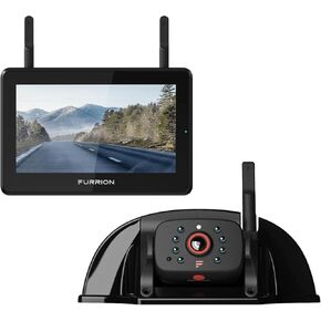 Furrion Vision S+ RV Backup Camera/Observation System with 5" Monitor, Rear Sharkfin, Infrared Night Vision, Live Streaming, Wide Viewing Angle - FOS5HTASF