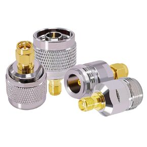 SMA to N Adapter Kit, SMA to N Type Coax Cable Connectors, N Male/Female to SMA Female/Male Kit 4 Type Connectors for Wi-Fi Adapter SDR
