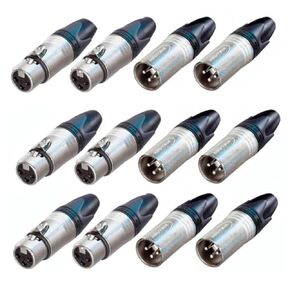 (6 Each) NEUTRIK NC3MXX 3-Pin XLRM & NC3FXX 3-Pin XLRF Cable Mount - Nickel