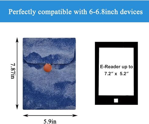 Jean Kindle Sleeve - Protective Case Compatible with Paperwhite(6''/6.8'') Padded E-Reader Cover in Kuwait