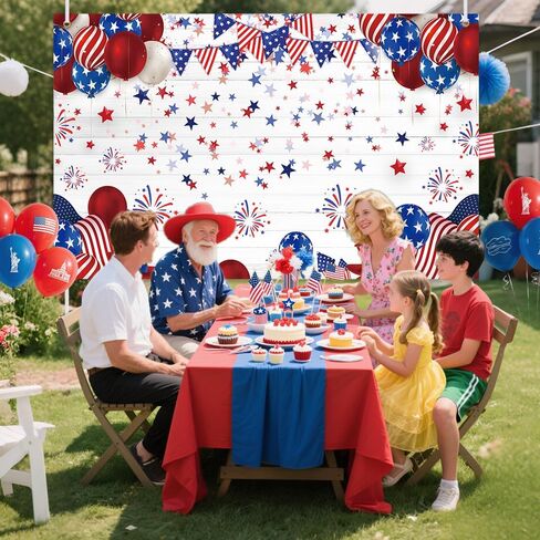 الرابع من يوليو الخلفية اللون الأحمر والأزرق للتصوير الفوتوغرافي الخلفية استقلال النجوم النجمة Strip Baloon Party Decoration Supplies Banner Photo Booth Studio70.8 × 43.3 بوصة in Kuwait