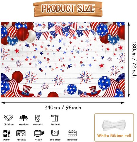 الرابع من يوليو الخلفية اللون الأحمر والأزرق للتصوير الفوتوغرافي الخلفية استقلال النجوم النجمة Strip Baloon Party Decoration Supplies Banner Photo Booth Studio70.8 × 43.3 بوصة in Kuwait
