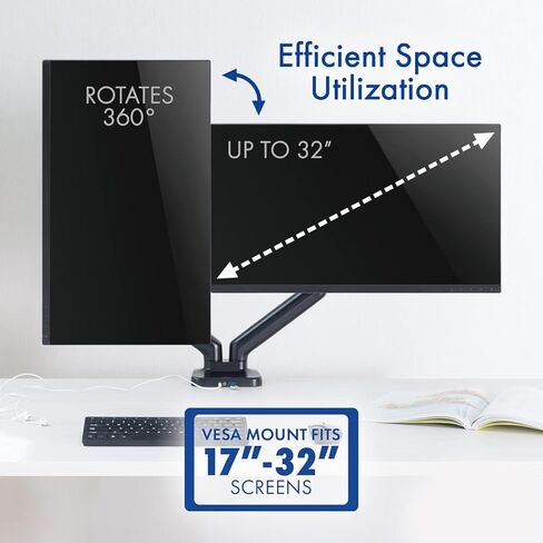 Dual Spring LCD Monitor Arms with USB and Multimedia Ports for: Dell S2421HS Full HD 1920 x 1080, 24-Inch 1080p LED, 75Hz, Desktop Monitor 4ms AMD FreeSync, IPS Technology in Saudi Arabia