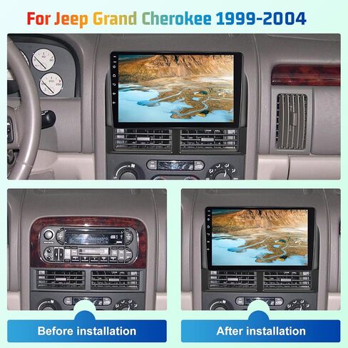8 Core Android 4G+64G Car Radio for Jeep Grand Cherokee 1999-2004 - 9 Inch HD Touch Screen Radio with Wireless Carplay & Android Auto - DSP/Heat Dissipation Function/5G WiFi GPS + AHD Rear View Camera in Saudi Arabia