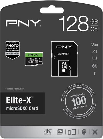 PNY Elite-X 64GB microSDXC Card with Adapter - UHS-I, U3 - up to 90MB/sec (P-SDU64U390EX-GE) in Saudi Arabia