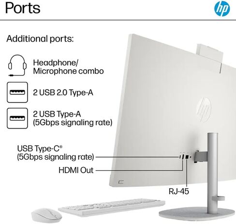 HP 27’’ Touchscreen All in One Desktop Computer, FHD IPS Eye Care Display, Intel 12-Core Ultra 7, Adjustable Height, 32GB DDR5, 1TB SSD, Office Pro Lifetime, Win 11 Pro, Jet Black, Accessories in Saudi Arabia