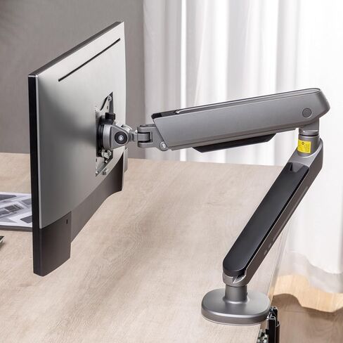 ذراع شاشة LED فردي - ساحة رمادية ، إضاءة RGB ، نابض غاز قابل للتعديل ، Vesa 75x75/100x100 ، يناسب 17-32 "شاشات ، 4.4-19.8 رطل ، جبل المشبك/grommet ، إدارة الكابلات in Kuwait