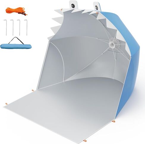 Baby Beach Tent, Pop Up Portable Sun Shade Tent with Pool, Lightweight Waterproof UV Protection Beach Sun Shelter with Storage Bag for Baby Beaches, Yard, Picnic, Garden(Shark-Gray) in Saudi Arabia