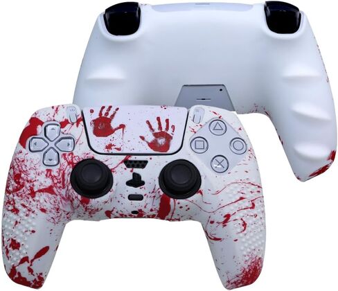 IVYUEEN Anti-Slip Printing Protective Skin for PlayStation 5 PS5 Controller Graffiti Blood Silicone Case for DualSense Wireless Controller with Touch Pad Sticker Accessories in Saudi Arabia