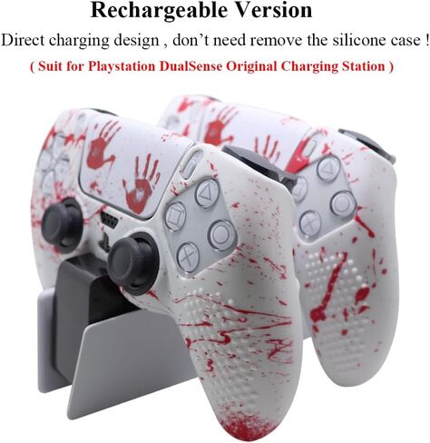IVYUEEN Anti-Slip Printing Protective Skin for PlayStation 5 PS5 Controller Graffiti Blood Silicone Case for DualSense Wireless Controller with Touch Pad Sticker Accessories in Saudi Arabia