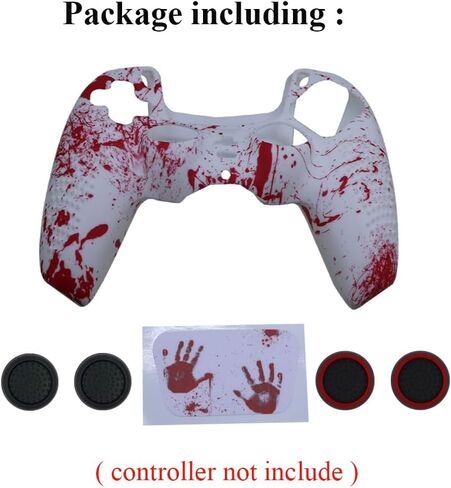 IVYUEEN Anti-Slip Printing Protective Skin for PlayStation 5 PS5 Controller Graffiti Blood Silicone Case for DualSense Wireless Controller with Touch Pad Sticker Accessories in Saudi Arabia
