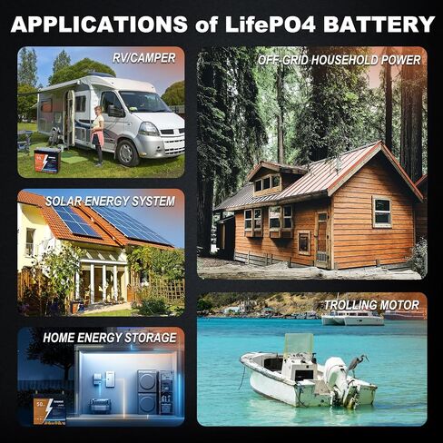 Lithium Battery 12V 50Ah LiFePO4 Battery 4000+ Deep Cycle Rechargeable Batteries for Trolling Motor/Golf Cart/Solar and Wind Power,Lighting,Fish Finder in Saudi Arabia