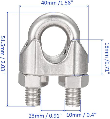 Wire Rope Clamp - 5/8" Wire Cable Clip Fastener, Apply to Outdoor/Garden(M16) in Saudi Arabia