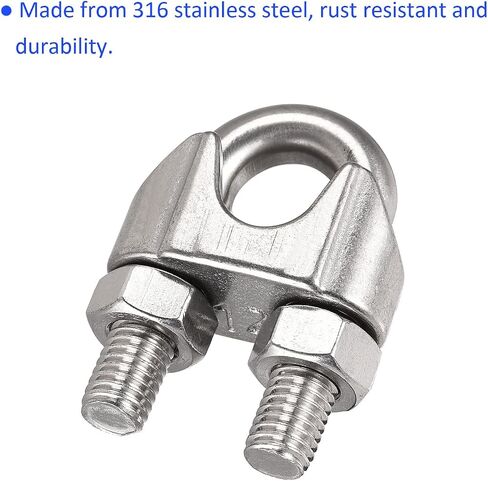 Wire Rope Clamp - 5/8" Wire Cable Clip Fastener, Apply to Outdoor/Garden(M16) in Saudi Arabia