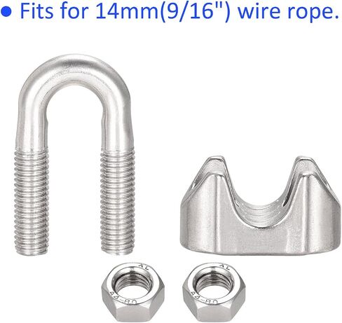 Wire Rope Clamp - 5/8" Wire Cable Clip Fastener, Apply to Outdoor/Garden(M16) in Saudi Arabia