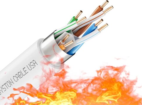 Syston Cat 6e Ethernet Network Cable محمي-100 قدم ، 600 ميجا هرتز 23 AWG F/UTP سلك نحاسي عاري الصلبة ، والاستخدام الداخلي/الخارجي المقاوم للأشعة في الهواء in Kuwait