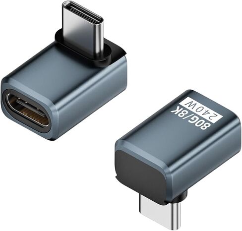 USB C Adapter PD 240W 80Gbps for Thunderbolt 5/4/3, Male to Female Extender USB4 2.0 L Shape Connector with 8K@60Hz 120Gbps Video for iPad, MacBook, 2-Pack (USB C 90 Degree Adapter) in Saudi Arabia
