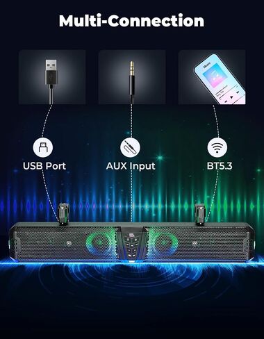 KEMIMOTO 2025 Midnight 80 32-inch UTV Sound Bar, IP66 Waterproof Golf Cart Sound Bar, ATV Speaker Bluetooth with RGB, SxS Soundbar Compatible with Polaris RZR Can-Am w/ 1.25 in - 2 in Roll Bar in Saudi Arabia