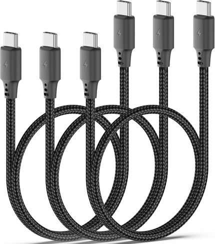 Short USB C to USB C Cable 1.5ft 3Pack, USB C Cable Short 60W(3A) PD Fast Charging Nylon Braided USBC to Type C Cord 18inch for iPhone 16 15 Pro Max Samsung Galaxy S234 S23, Moto G8, Google Pixel in Kuwait