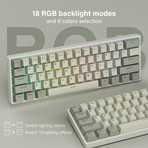 60% Gaming Keyboard,Wired Backlit Mini Membrane Keyboard, Strong Mechanical Feel for PC/Mac Gamer, Typist, Travel, Easy to Carry on Business Trip(61 Keys)-Black in Kuwait