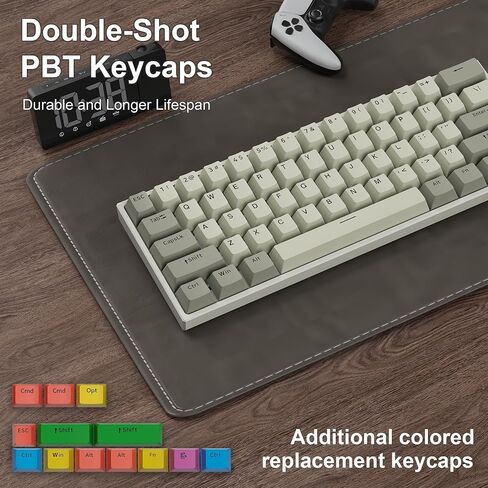 60% Gaming Keyboard,Wired Backlit Mini Membrane Keyboard, Strong Mechanical Feel for PC/Mac Gamer, Typist, Travel, Easy to Carry on Business Trip(61 Keys)-Black in Kuwait