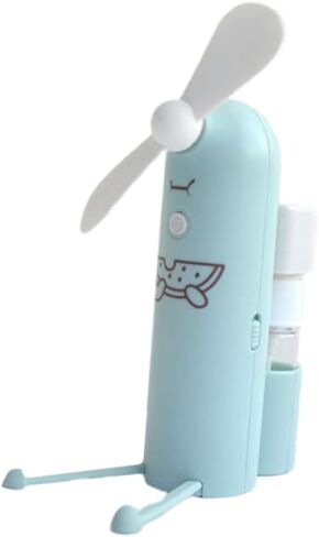 مراوح ممسوكة يدويًا 1PC شكل Mini Fan Holder Cartoon Phone Spray Reckerable Water USB مروحة (اللون: أخضر ، الحجم: 12.5x10.3 سم) in Saudi Arabia