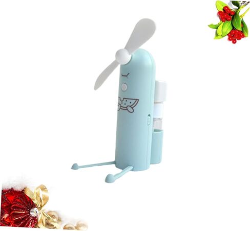 مراوح ممسوكة يدويًا 1PC شكل Mini Fan Holder Cartoon Phone Spray Reckerable Water USB مروحة (اللون: أخضر ، الحجم: 12.5x10.3 سم) in Saudi Arabia