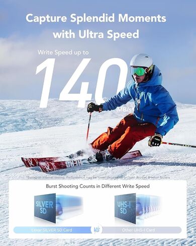 LEXAR Professional Silver 128GB 2-Pack SDXC UHS-I بطاقة ذاكرة ، حتى 205 ميجابايت/ثانية ، 140 ميجابايت/ثانية ، الفئة 10 ، U3 ، V30 ، بطاقة SD للمصورين المحترفين ، مصورين الفيديو ، المتحمسون in Kuwait