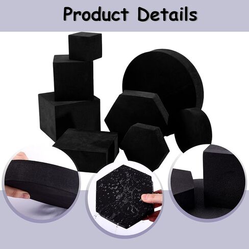 Creatcabin 8pcs 8 أنماط الدعائم الهندسية المكعبات ، مجموعة من الرغوة الصلبة ، قواعد العرض ، الدعائم ، مربعة ، مربع ، الدعائم ، الدعائم ، in Kuwait