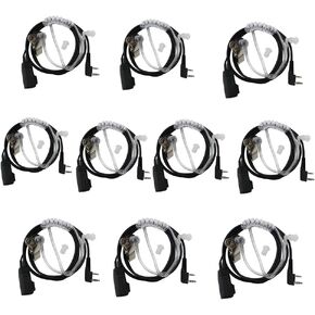 2 Pin PTT Covert Air Acoustic Tube Headset Earpiece Compatible with Kenwood PUXING Baofeng UV-5R UV-5RA 888S Retevis H777 (10 Pack)