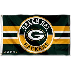 Green Bay Packers Patch Button Circle Logo Flag Large 3x5 Banner